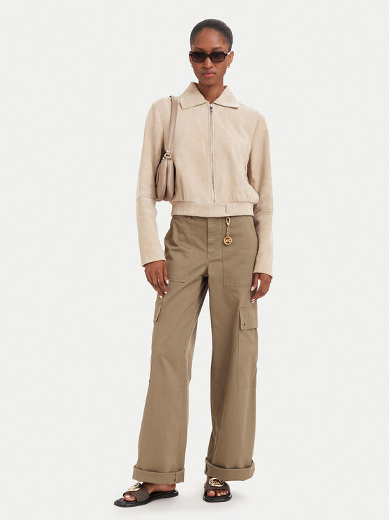MICHAEL Michael Kors MICHAEL Michael Kors Cargo nadrág MT631013X6 Sötét bézs Wide Leg
