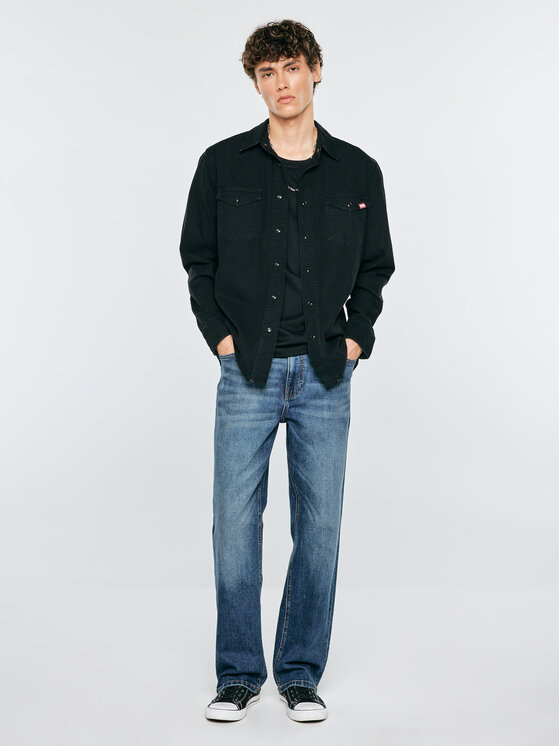 BIG STAR BIG STAR Koszula jeansowa WESTERN SHIRT Czarny Basic Fit
