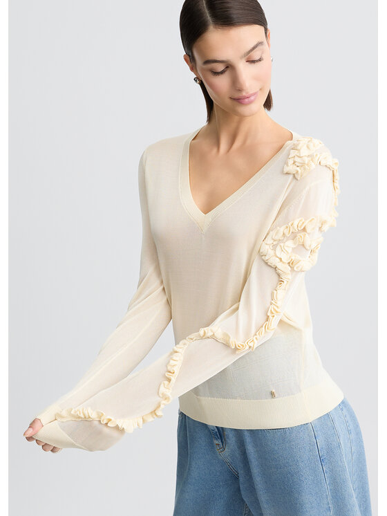 Liu Jo Liu Jo Maglione CA5165MS028X0657 Bianco Regular Fit