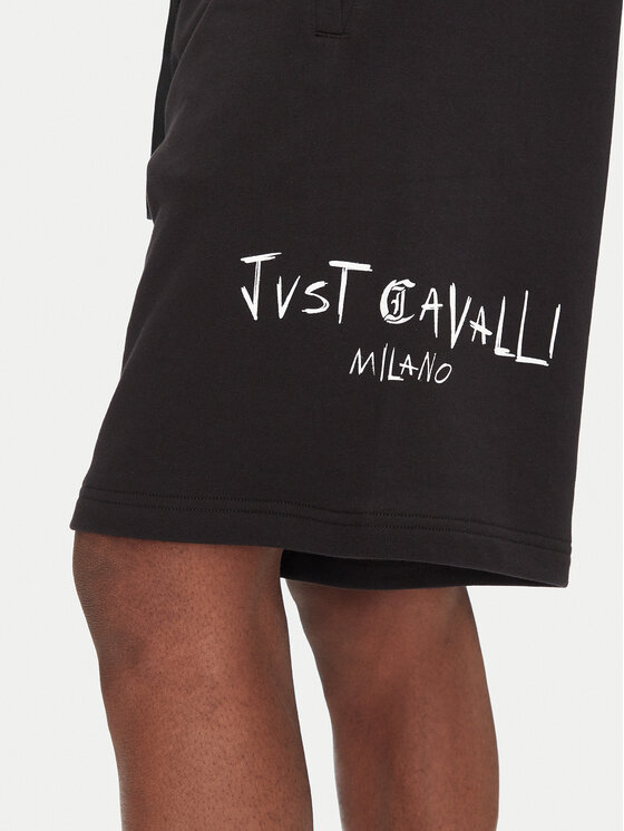 Just Cavalli Just Cavalli Szorty sportowe 78OADT07 Czarny Regular Fit