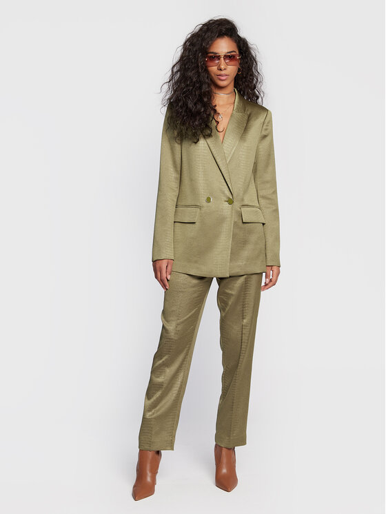Pantaloni di tessuto W3RB11 WF562 Verde Regular