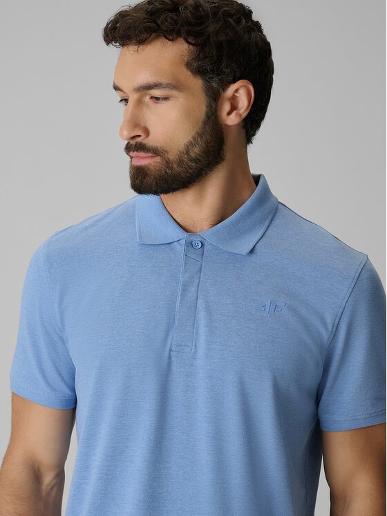 4F 4F Polo 4FRSS26TPTSM0899-32M Niebieski Regular Fit