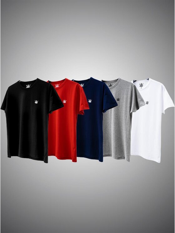 Jigga Wear Jigga Wear Komplet t-shirtów Zestaw 5 T-Shirtów Jigga Wear Mini Crown 5 Kolorów S Kolorowy Regular Fit