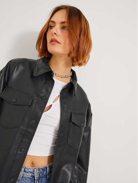 JJXX JJXX Kurtka z imitacji skóry Luna 12204642 Czarny Regular Fit