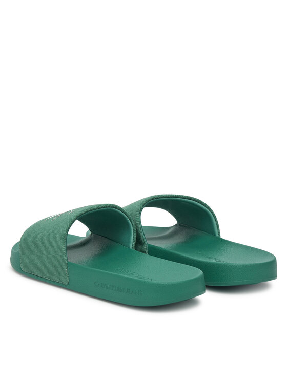 Calvin Klein Jeans Calvin Klein Jeans Klapki Slide Monologo Cv YM0YM01367 Zielony