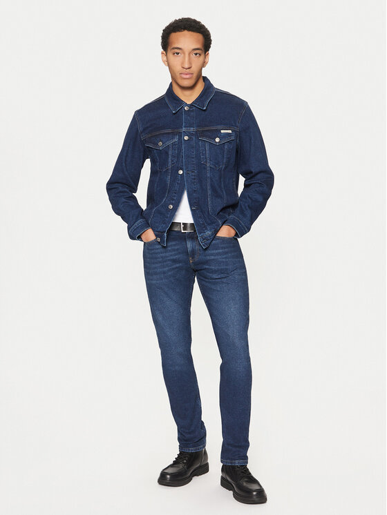 Calvin Klein Jeans Calvin Klein Jeans Jeansová bunda J30J326553 Tmavomodrá Straight Fit