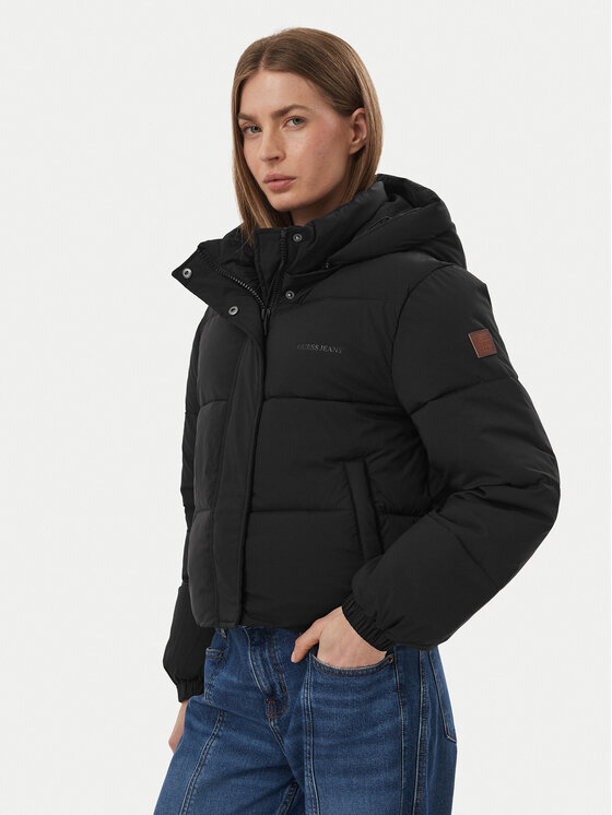 Guess Jeans Зимно яке W6BL25 W3788 Черен Regular Fit