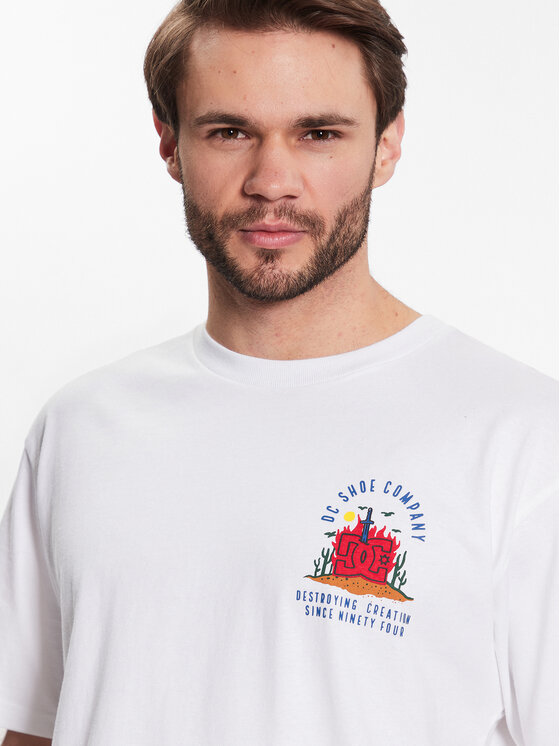 DC DC T-krekls Stuck On You ADYZT05245 Balts Relaxed Fit