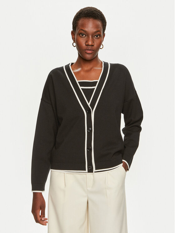 BOSS Boss Strickjacke Flodina 50518348 Schwarz Regular Fit