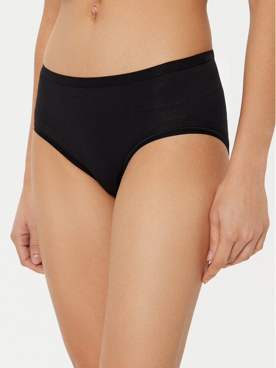 Triumph Triumph Klasszikus magas derekú bugyi szett Sense Of Cotton 10225046 Fekete
