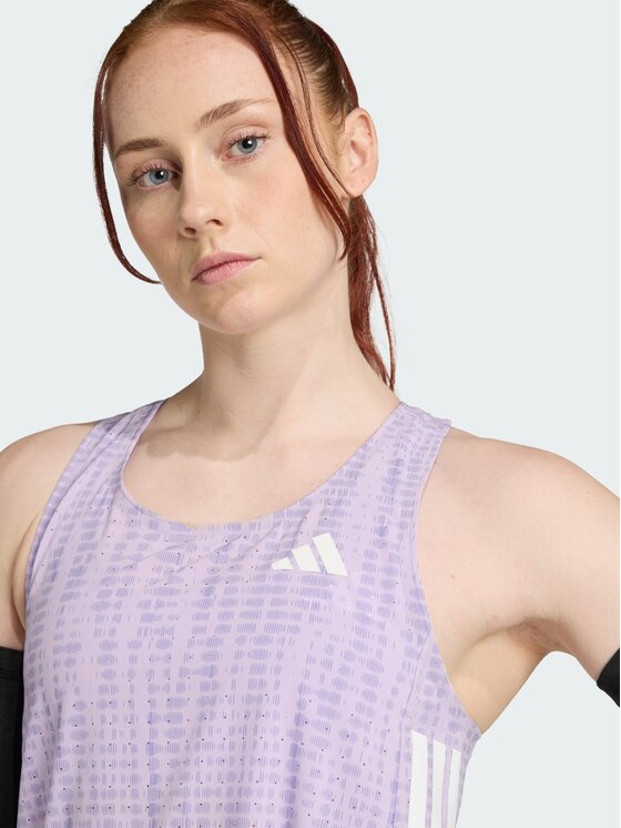 adidas adidas Tank top Adizero Running Fioletowy Slim Fit