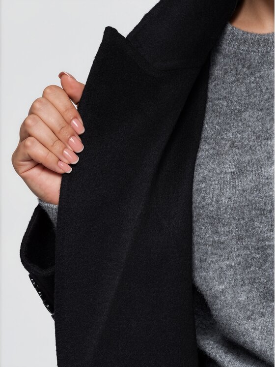 Ombre Ombre Płaszcz przejściowy OW-CT-E0029 Czarny Relaxed Fit