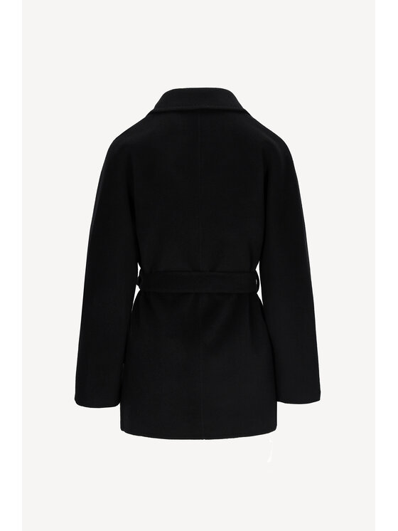 CASTELLANI CASTELLANI Płaszcz wełniany Simonetta Czarny Regular Fit