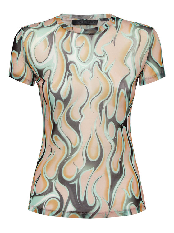 PHILIPP PLEIN PHILIPP PLEIN T-Shirt 23029 Kremowy Skin Tight Fit