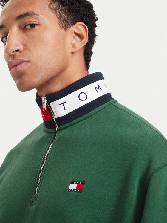 Tommy Jeans Tommy Jeans Džemperis DM0DM23605 Tamsiai žalia Relaxed Fit
