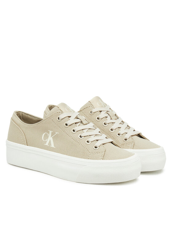 Calvin Klein Jeans Calvin Klein Jeans Tenniskingad Vulc Flatform Low Cv Mg YW0YW01763 Beež