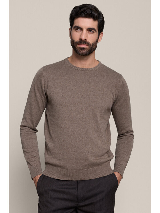 Lancerto Lancerto Sweter Christopher SW073226000036 Beżowy Regular Fit