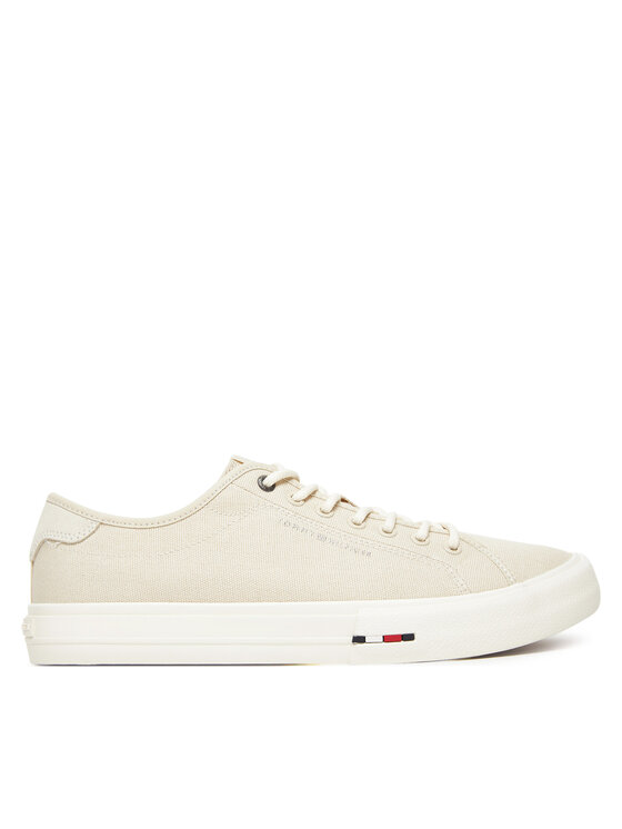 Tommy Hilfiger Męskie Tenisówki, rozmiar 41, Beżowe, Hi Vulc Street Canvas FM0FM05515