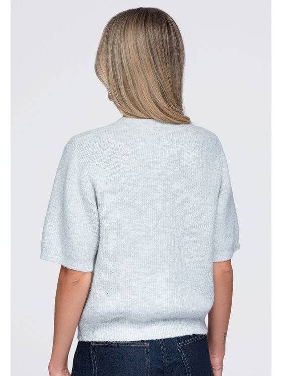 Ombre Ombre Bluzka OW-TS-E0091 Szary Relaxed Fit