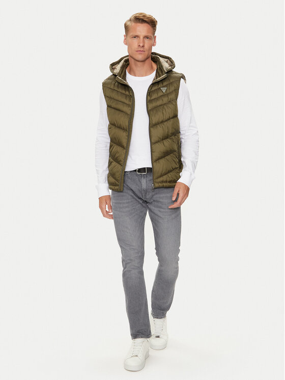 Guess Guess Bezrękawnik M4YN21 WG9P2 Zielony Regular Fit