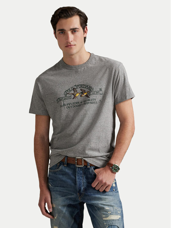 Polo Ralph Lauren Polo Ralph Lauren Тишърт 710981142002 Сив Classic Fit