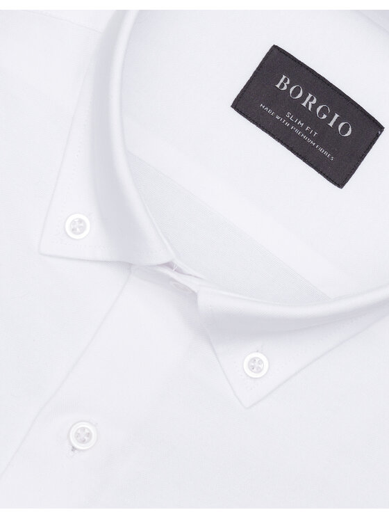 Borgio Borgio Koszula oleggio Biały Slim Fit
