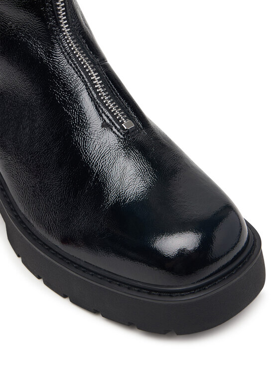Calvin Klein Calvin Klein Botki Chunky Zip Boot Shiny Lth HW0HW03200 Czarny