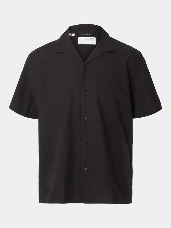 Selected Homme Selected Homme Košeľa New Linen 16092978 Čierna Relaxed Fit