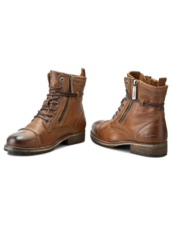 Pepe Jeans Botki Melting W.Zipper PLS50215 Br zowy Modivo.pl