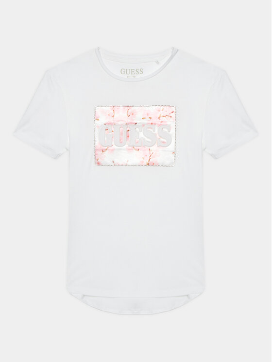 Guess Guess Tricou J4RI32 KAPO0 Alb Regular Fit