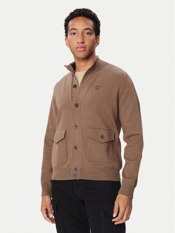 Aeronautica Militare Aeronautica Militare Кардиган 262MA1663UL00950 Світло-коричневий Regular Fit