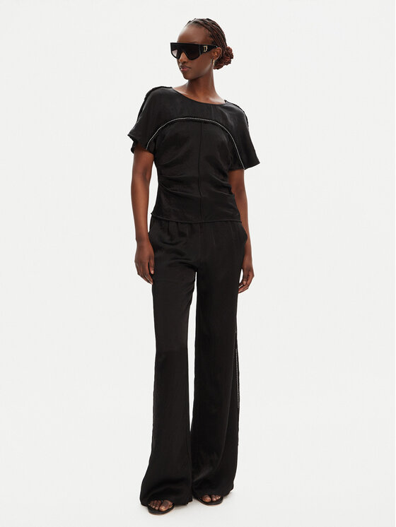 PINKO PINKO Bavlnené nohavice 104595 A2BU Čierna Regular Fit