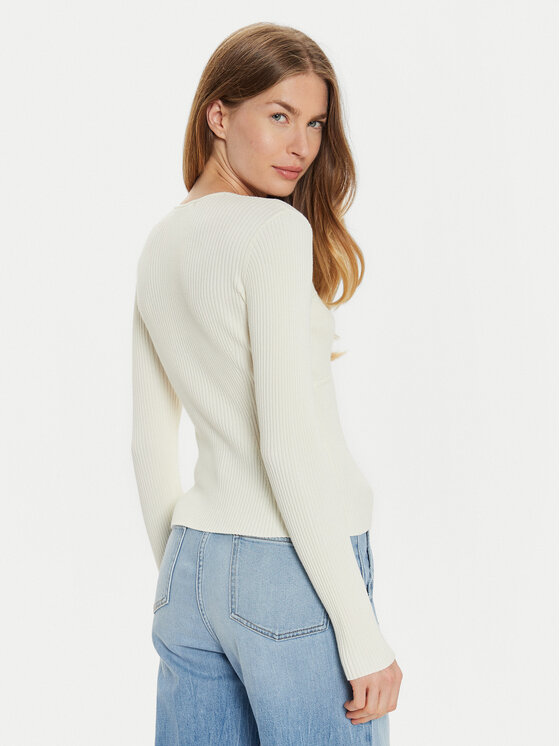 TWINSET TWINSET Sveter 242TP3132 Écru Slim Fit