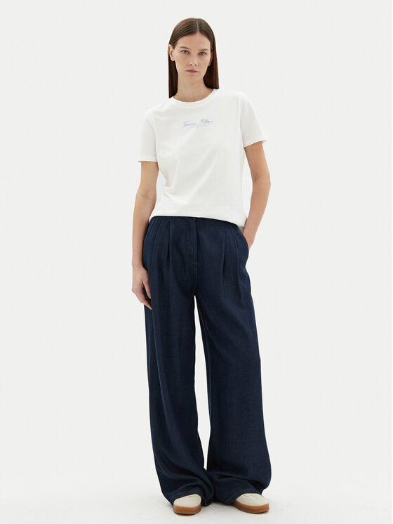 Tommy Hilfiger Tommy Hilfiger Tričko WW0WW45428 Biela Regular Fit