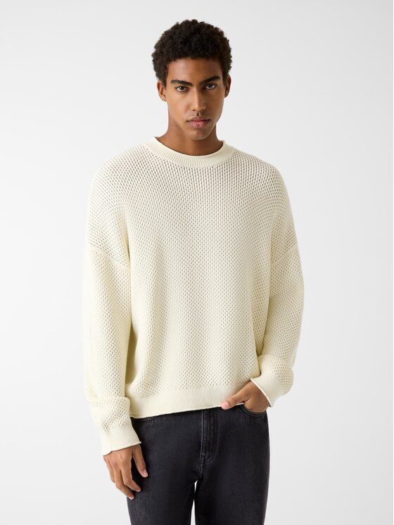 Guess Guess Sweter 180554 Beżowy Classic Fit
