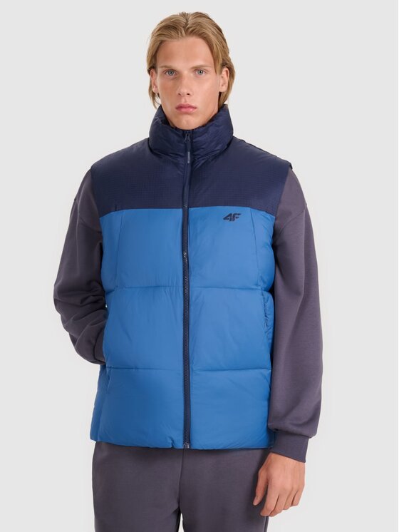 4F 4F Gilet 4FWAW25TVJAM229-030S Blu scuro Regular Fit