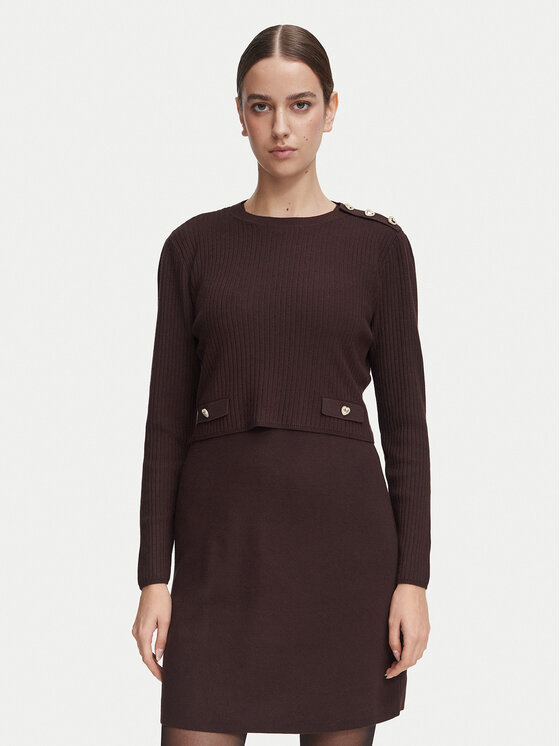 Morgan Morgan Kootud kleit 252-RMILOW Tumepruun Slim Fit