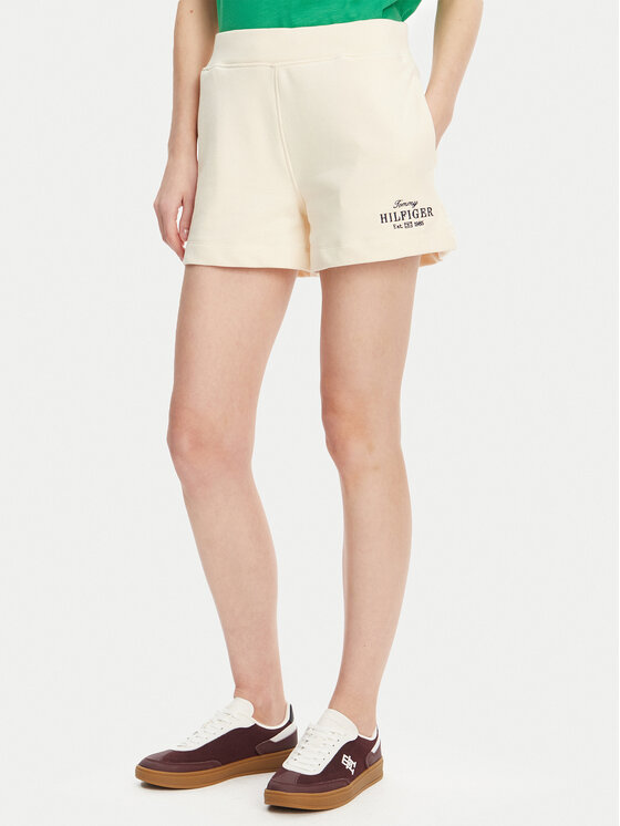 Tommy Hilfiger Tommy Hilfiger Pantaloni scurți sport WW0WW45518 Bej Regular Fit