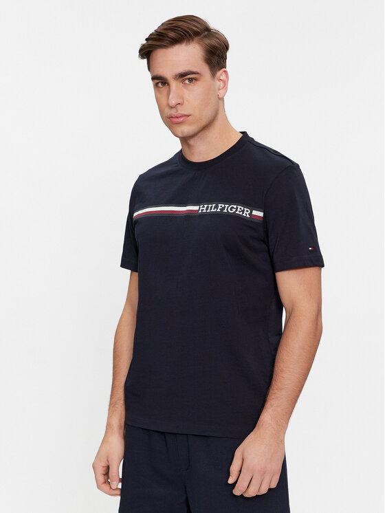 T-Shirt Tommy Hilfiger, Größe M Dunkelblau Monotype MW0MW33688