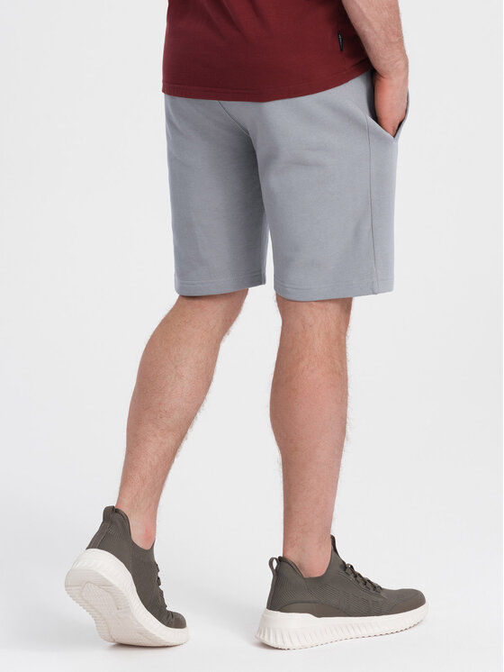 Ombre Ombre Szorty materiałowe OM-SRBS-0139 Szary Regular Fit