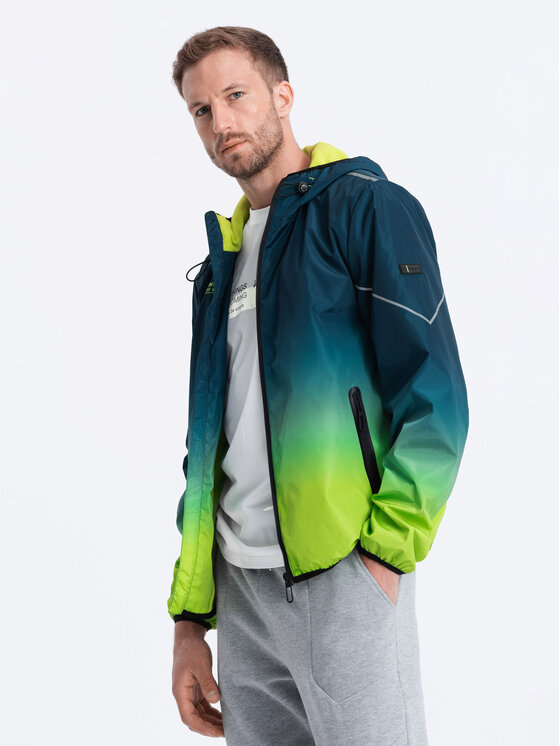 Ombre Ombre Bunda pro přechodné období OM-JANP-0105 Tyrkysová Regular Fit
