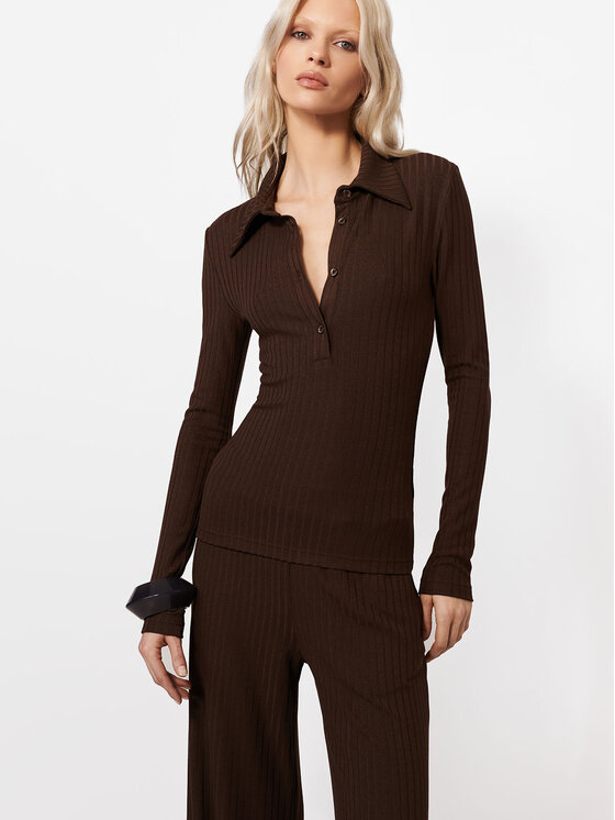 La Mania La Mania Halenka LESLEE Hnědá Basic Fit