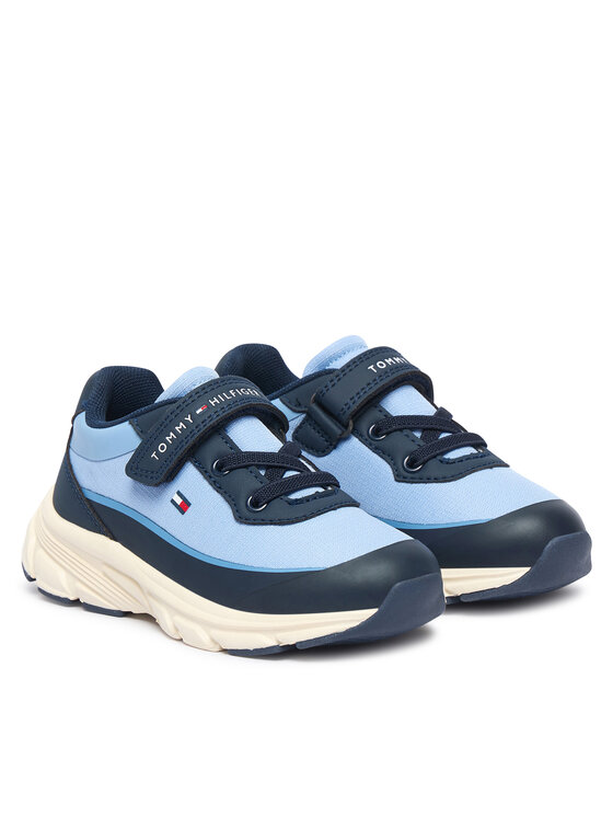 Tommy Hilfiger Tommy Hilfiger Sneakersy Low Cut Lace-Up/Velcro Sneaker T1X9-35260-1844 M Niebieski