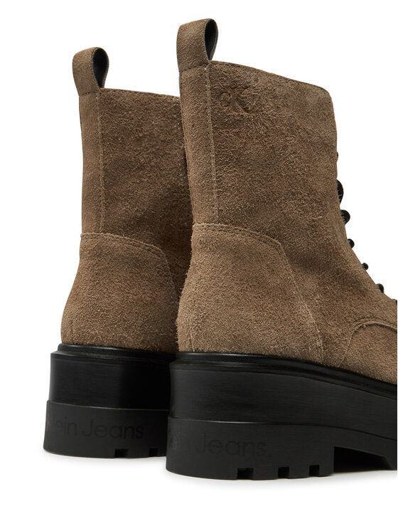 Calvin Klein Jeans Calvin Klein Jeans Turistická obuv Flatform Zip Laceup Mg S YW0YW01554 Hnědá