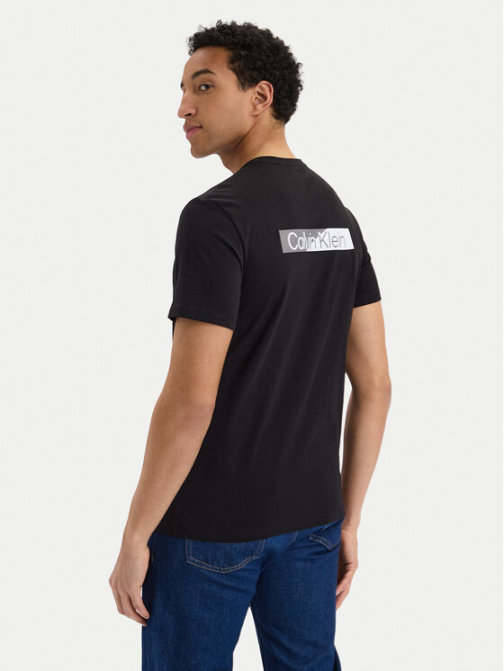 Calvin Klein Tricou SS 30s EU LV04LG810G Negru Slim Fit