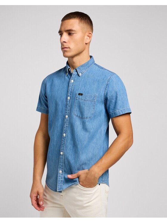 Lee Lee Camicia SS BUTTON DOWN Blu Regular Fit
