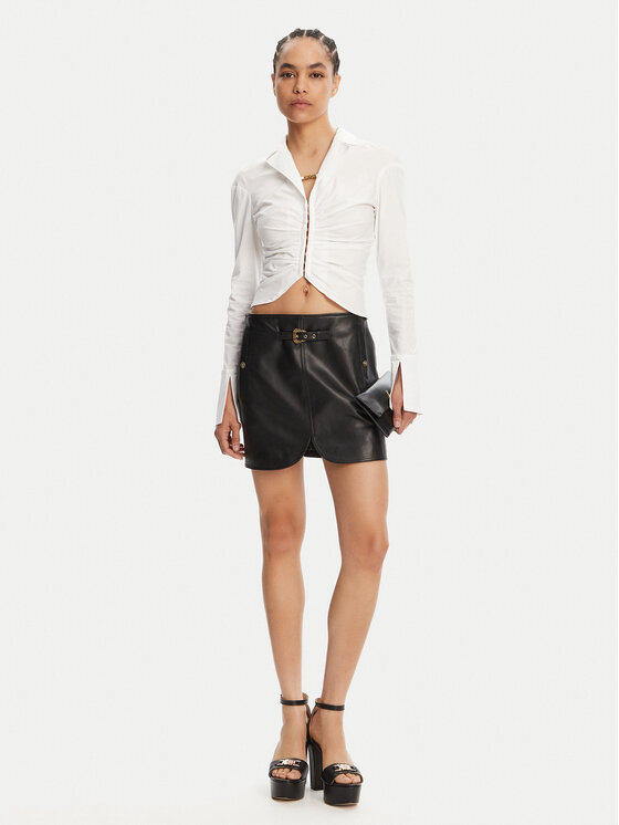 Versace Jeans Couture Versace Jeans Couture Шкіряна спідниця 78HAEP02 Чорний Regular Fit