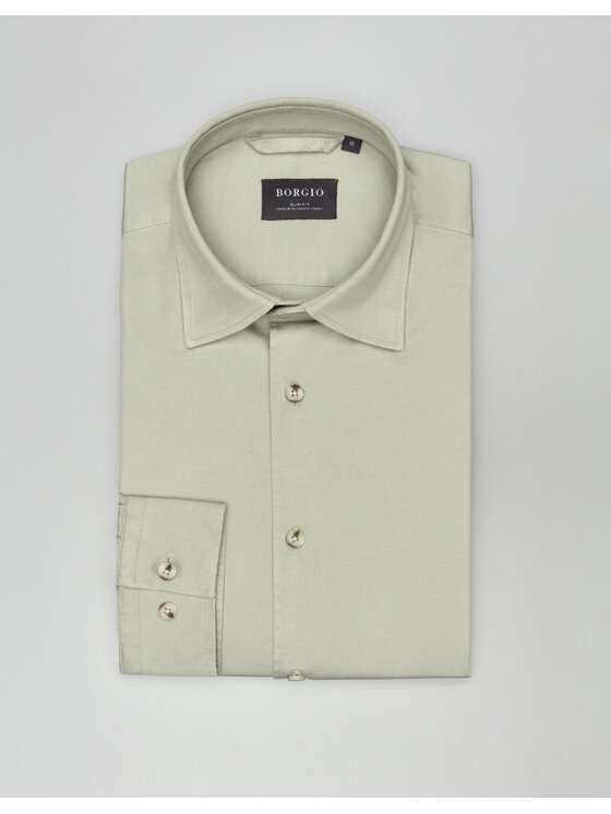 Borgio Borgio Koszula terranova 00554 Zielony Slim Fit
