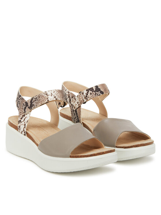 ECCO ECCO Sandały Flowt Wedge Cork 27231361166 Beżowy