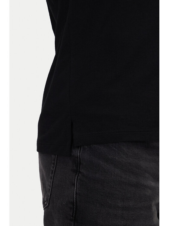 HUGO HUGO Тениска с яка и копчета Dekok233 50543368 Черен Regular Fit